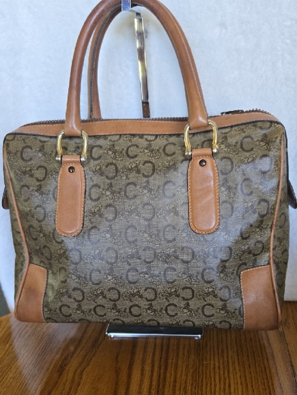 Celine Vintage Macadam Canvas Top Handle  W/ COA - Picture 2 of 15